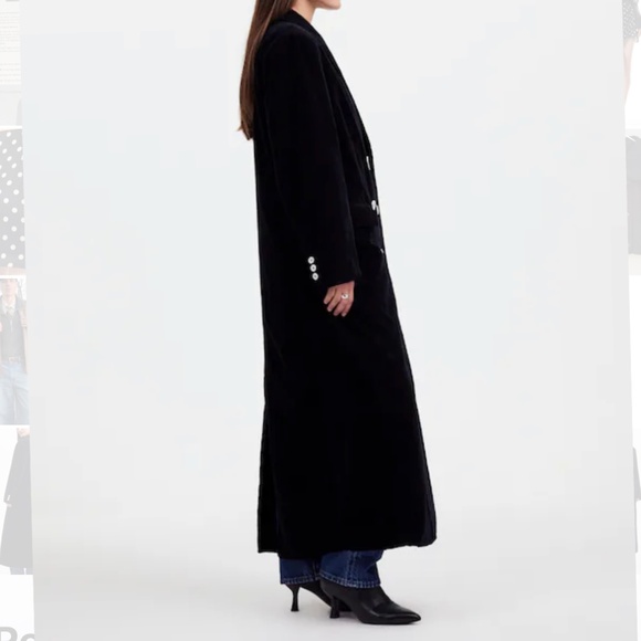 BRAND NEW Alexa Chung for Madewell Black Corduroy Oversized Long Coat  in Size 2 - Picture 3 of 9